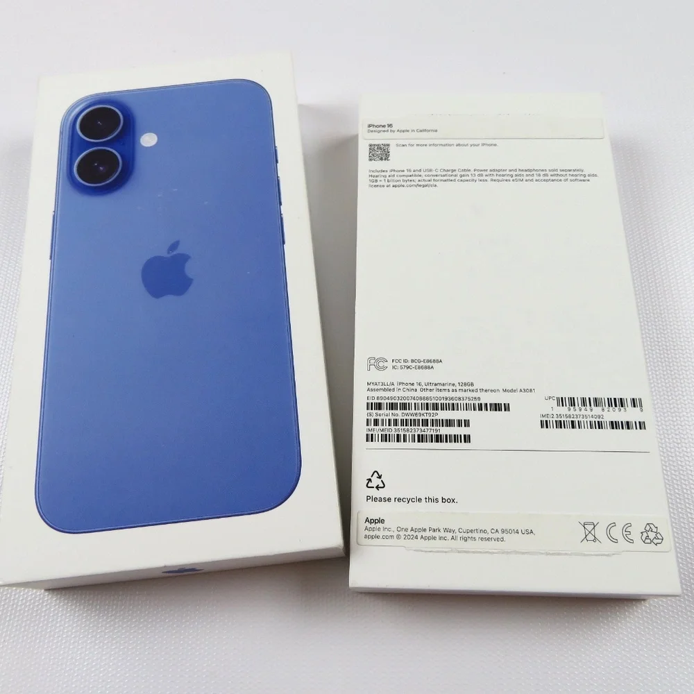EMPTY BOX for Apple iPhone 16 blue ultramarine 128 GB - EMPTY